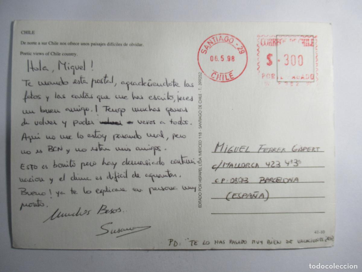 Postales: Chile - 17 x 12 cm. - Escrita - Foto 2