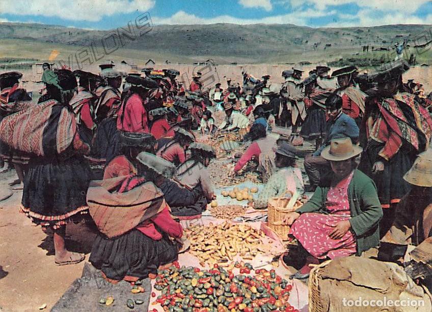 Postales: Postal del Mercado de Pisaq (Per&uacute;) - Sin circular - 1981 - Foto 1