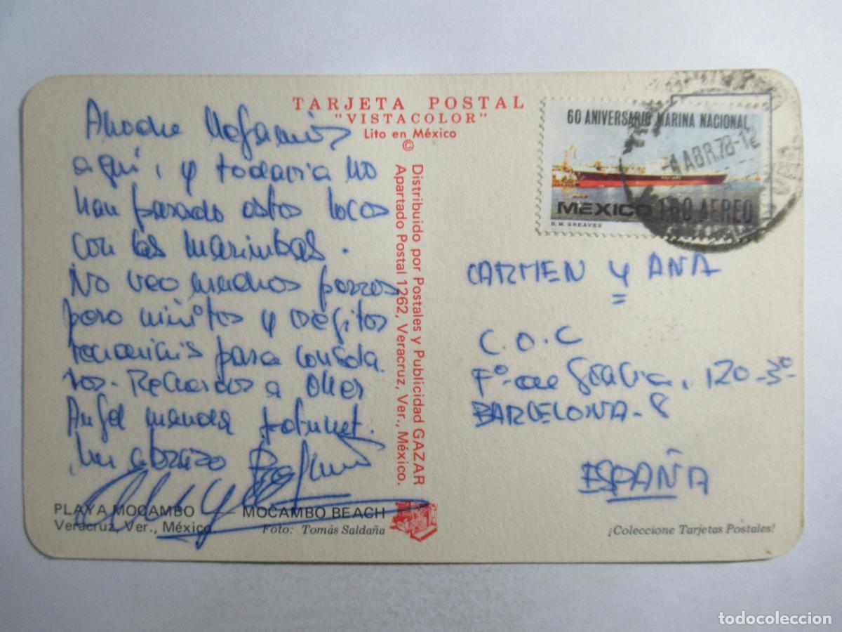Postales: M&eacute;xico - Veracruz - Playa Mocambo - Circulada - Foto 2