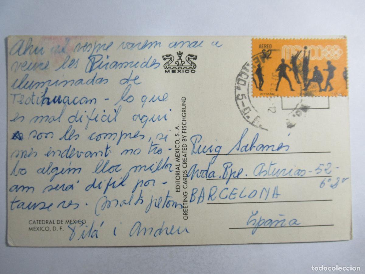 Postales: M&eacute;xico - Catedral de M&eacute;xico - Circulada - Foto 2