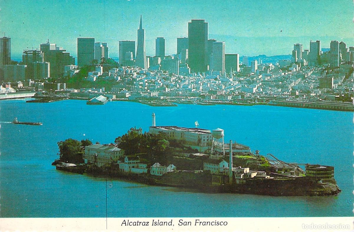 Postales: Postal de la Isla de Alcatraz y el Horizonte de San Francisco