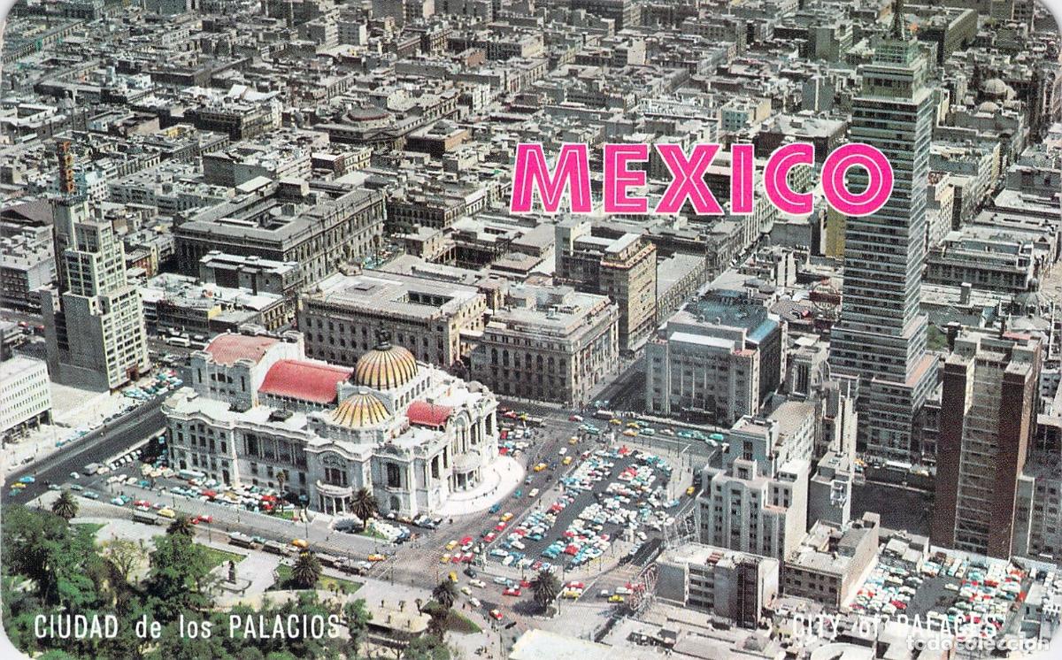 Postales: Postal de Vista A&eacute;rea del Centro de la Ciudad de M&eacute;xico y Bellas Artes