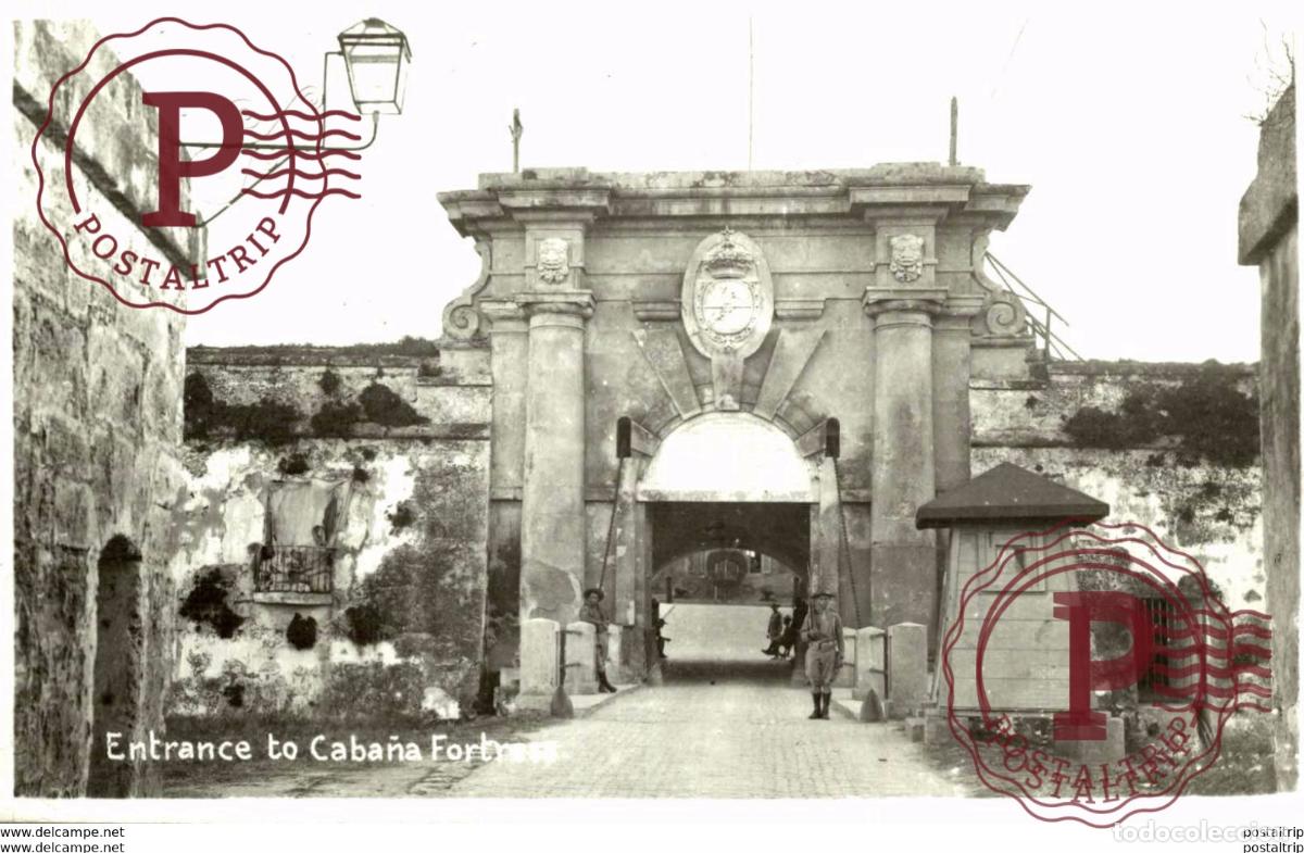 Postales: RPPC FOTOPOSTAL ENTRANCE TO CABA&Ntilde;A FORTRESS CUBA