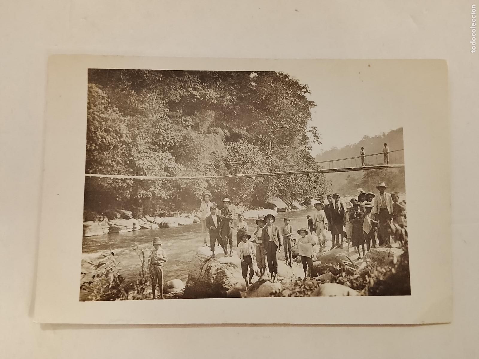 Postales: COLOMBIA - PUENTE COLGANTE SOBRE EL MOCOA - FOTOGRAFICA - POSTAL ANTIGUA -(115.893)