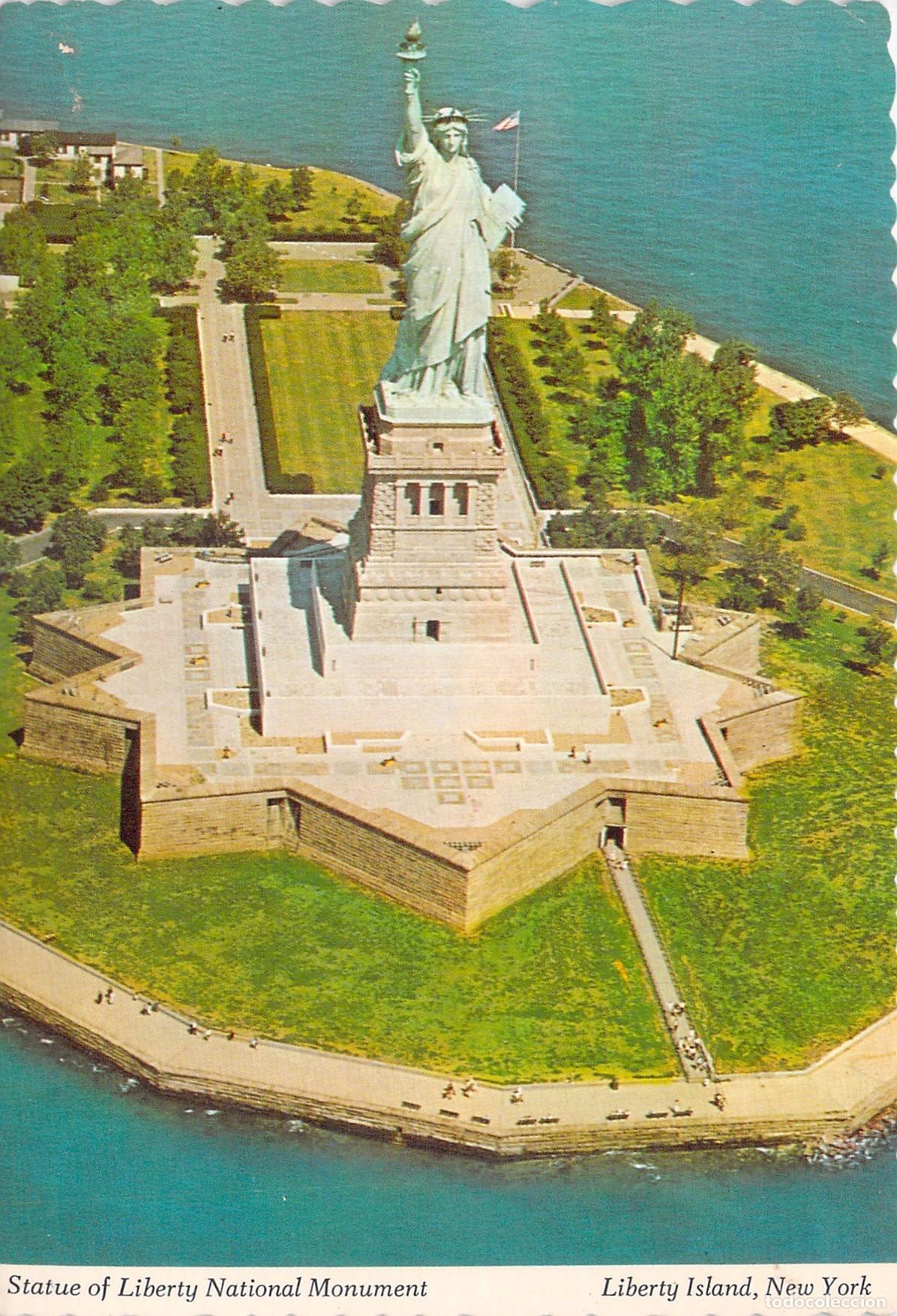 Postales: Postal Estatua de la Libertad Nueva York Vista A&eacute;rea Monumento