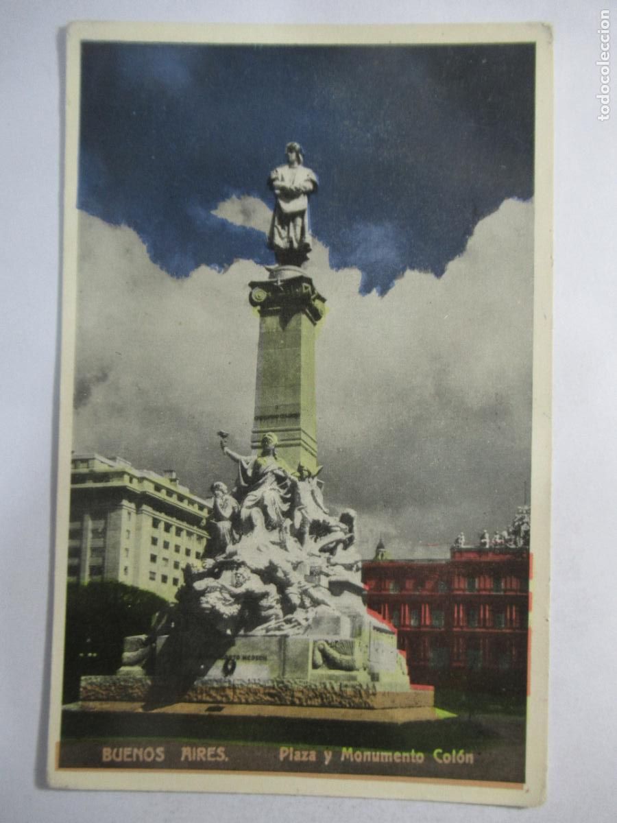 Postales: Buenos Aires - Argentina - Plaza y Monumento Col&oacute;n - S/C