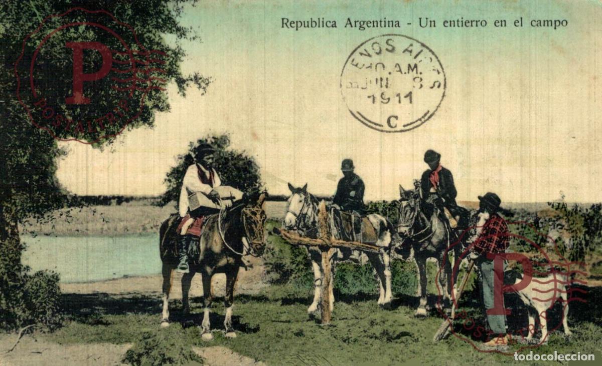 Postcards: REPUBLICA DE ARGENTINA. Un entierro en el Campo