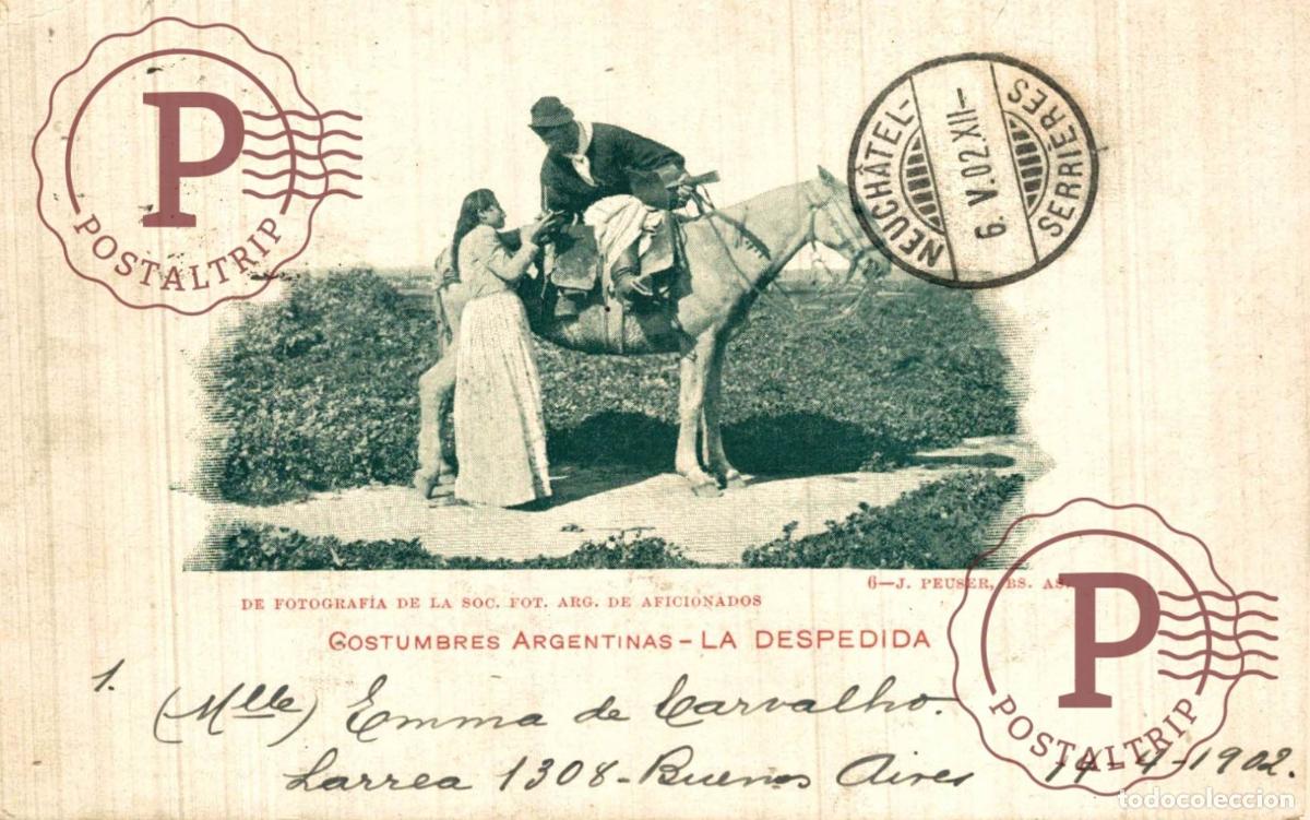 Postcards: REPUBLICA DE ARGENTINA. Costumbres Argentinas - La Despedida