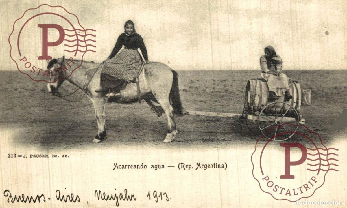Postcards: REPUBLICA DE ARGENTINA. ACARREANDO AGUA.