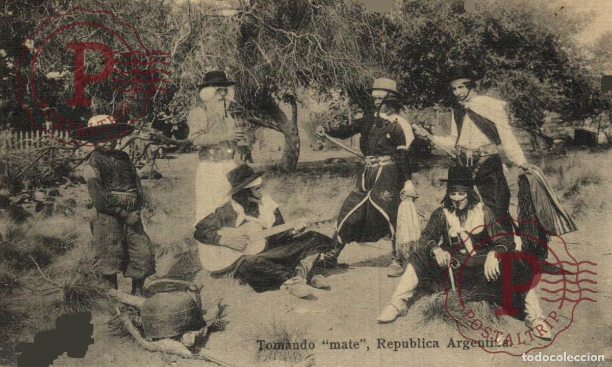 Postales: REPUBLICA DE ARGENTINA. TOMANDO MATE. - Foto 1