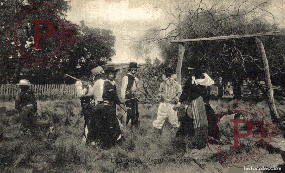 Postales: REPUBLICA DE ARGENTINA. UNA PELEA. - Foto 1