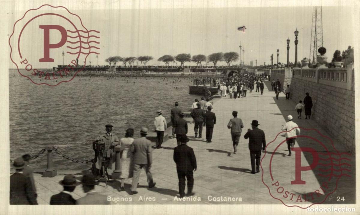 Postales: ARGENTINA. Buenos Aires, Avenida Costanera. R.P.P.C FOTOGR&Aacute;FICA.