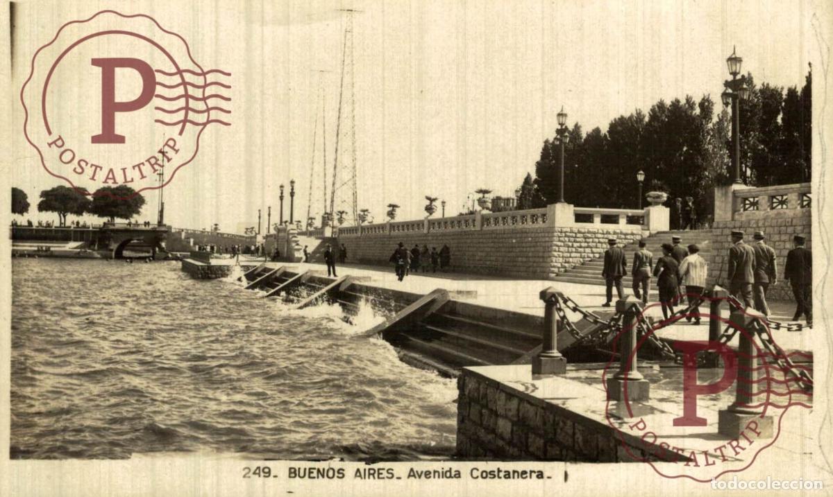 Postcards: ARGENTINA. Buenos Aires, Avenida Costanera. R.P.P.C FOTOGR&Aacute;FICA.