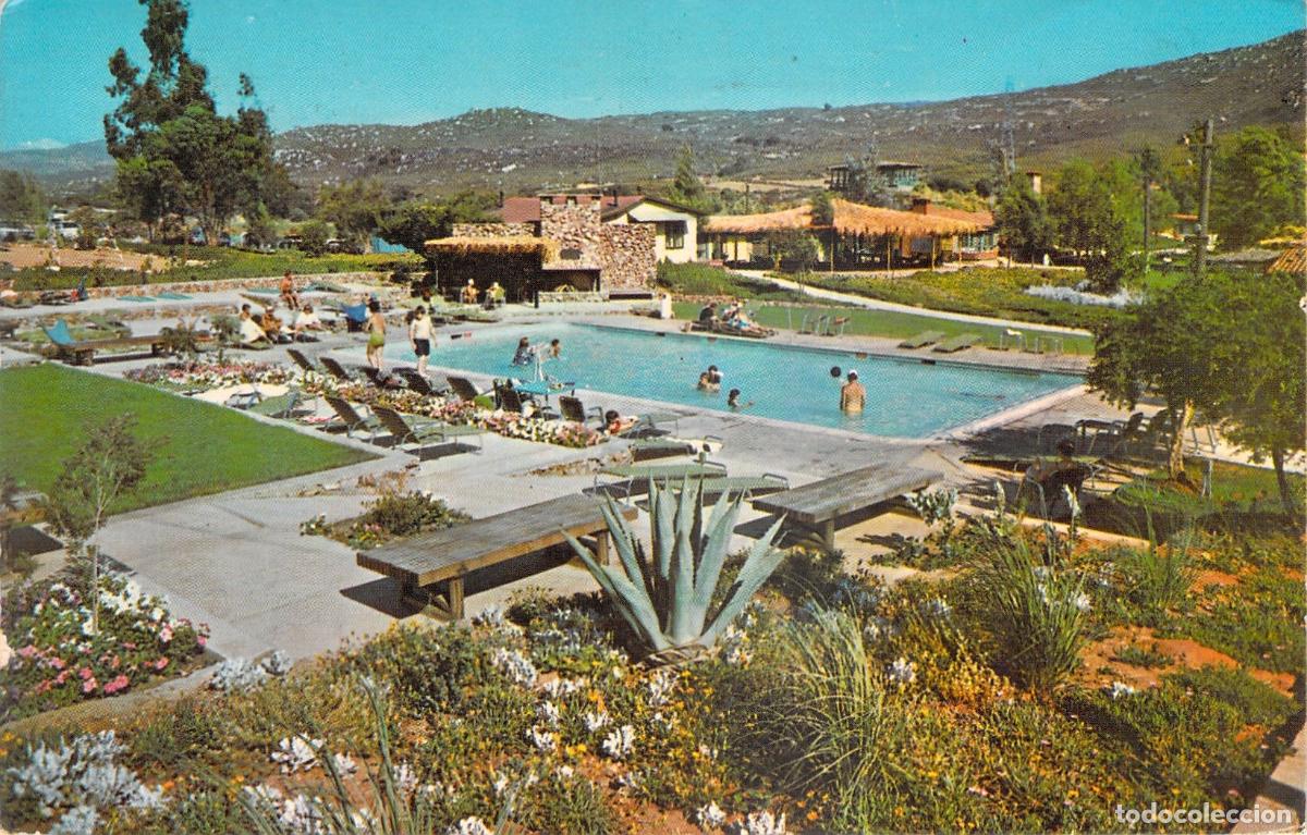 Postales: Postal de Rancho La Puerta en Tecate, Piscina y Paisaje de Baja California