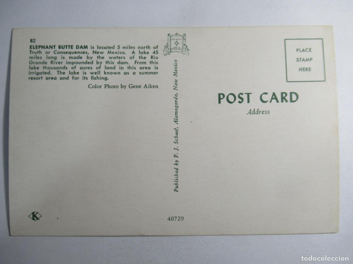 Postales: Elephant Butte Dam - New Mexico - S/C - Foto 2