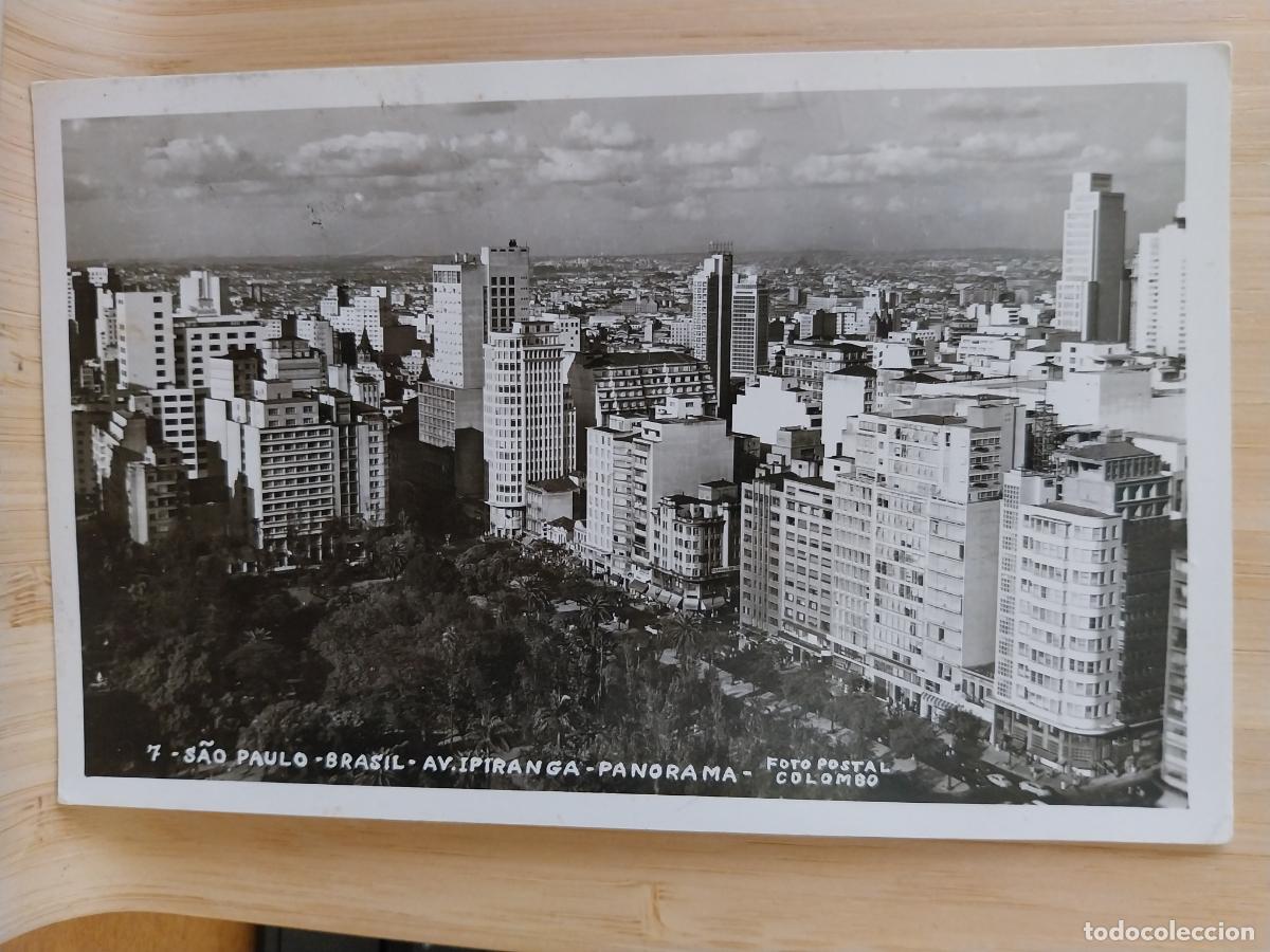 Postales: SAO PAULO BRASIL AV IPIRANGA ED COLOMBOCIRCULADA A&Ntilde;OS 50 60