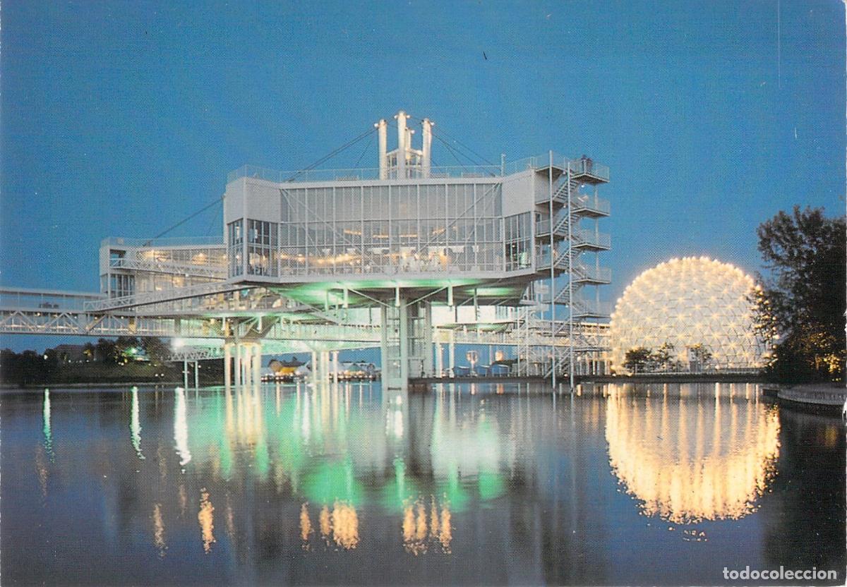 Postales: Postal Ontario Place Toronto Canad&aacute; Cinesphere Iluminado
