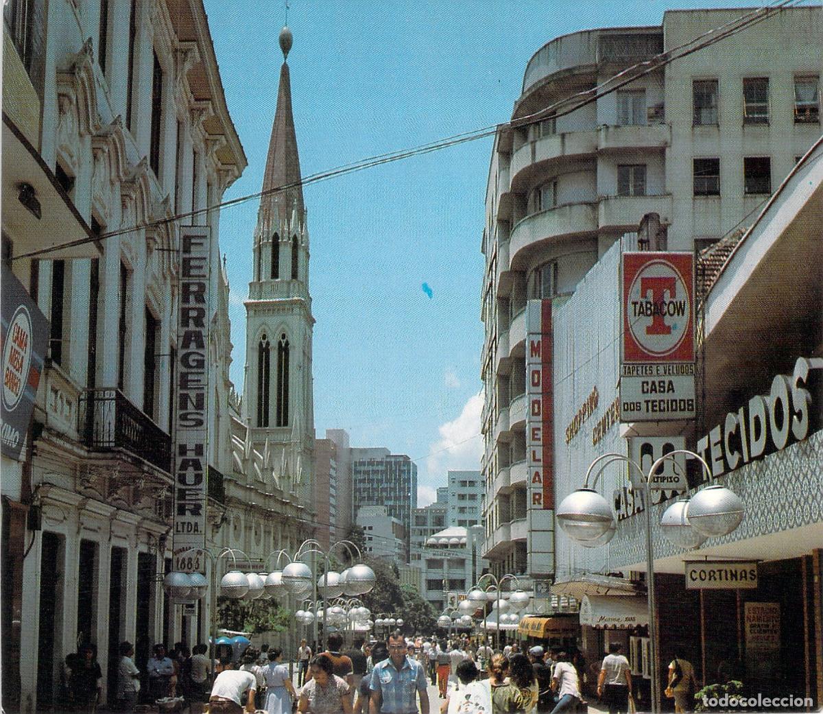 Postales: Postal de Curitiba Brasil - Vista de la Rua Jos&eacute; Bonif&aacute;cio