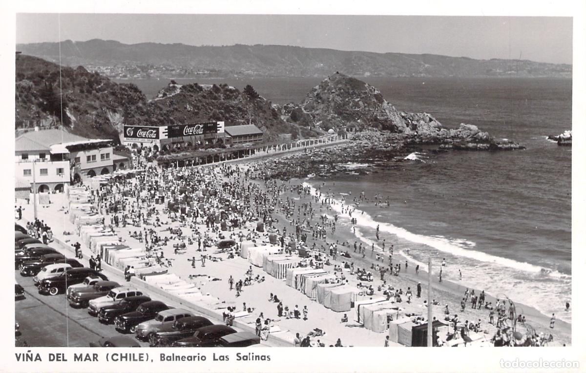 Postales: Postal de Vi&ntilde;a del Mar, Balneario Las Salinas, Chile