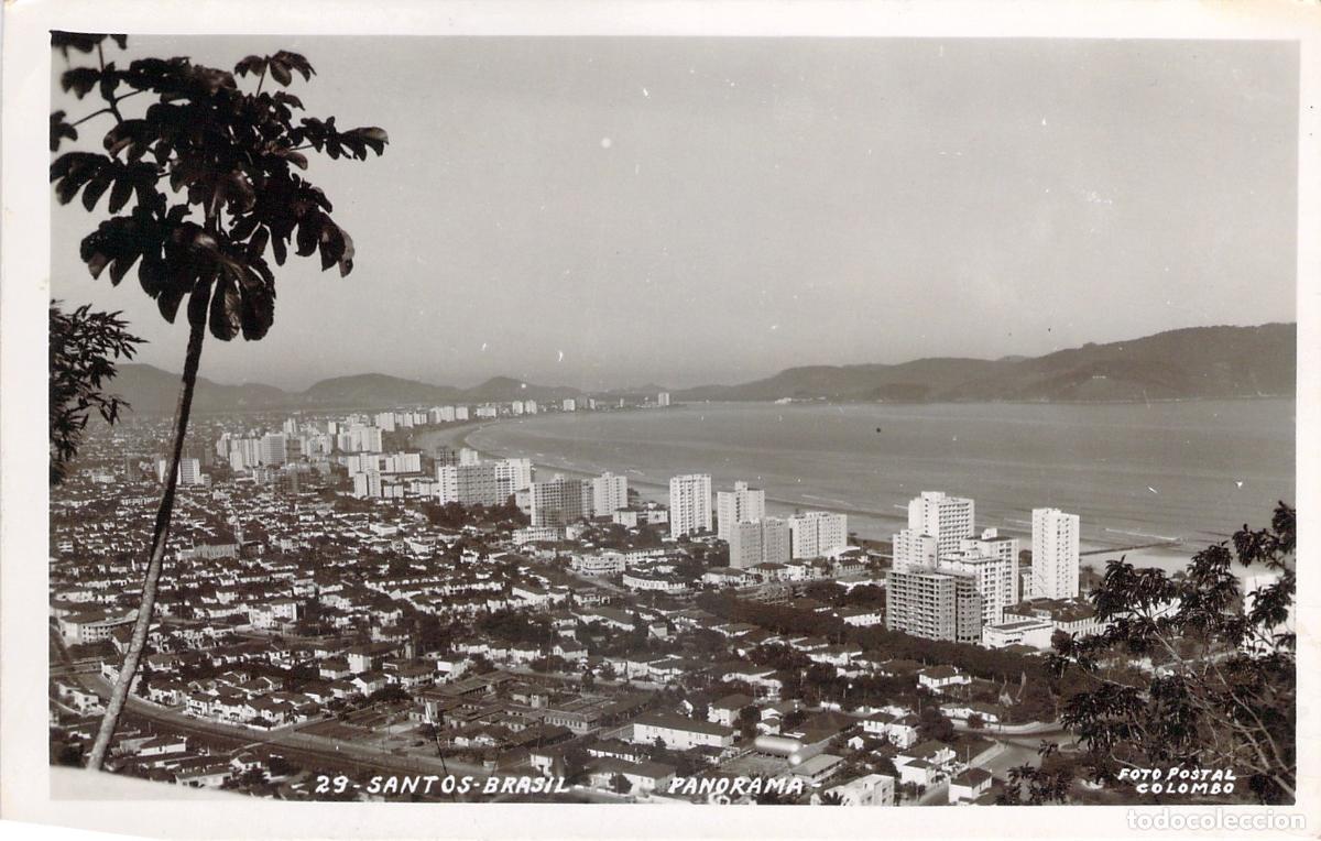 Postales: Postal de Santos, Brasil - Vista Panor&aacute;mica de la Ciudad y Costa