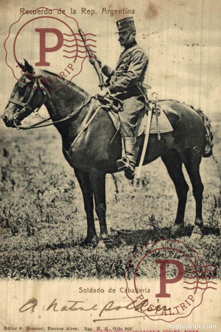 Postales: ARGENTINA. Recuerdo de la Rep&uacute;blica Argentina. Soldado de Caballer&iacute;a