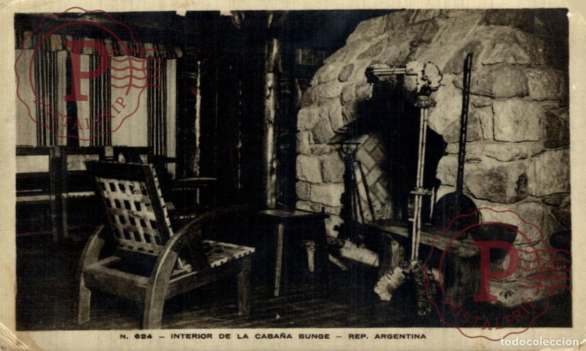 Postales: ARGENTINA. Interior De La Caba&ntilde;a Bunge. Rep. Argentina