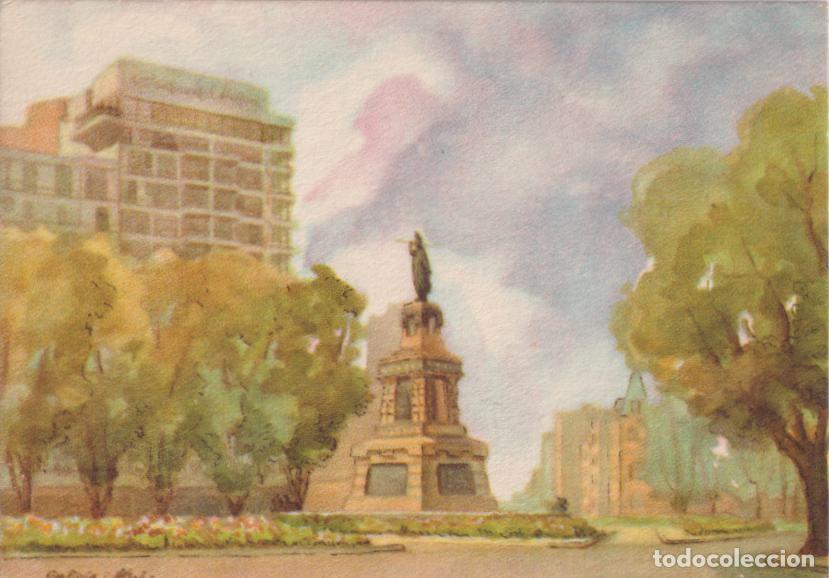 Postales: POSTAL DE LA OBRA DE ENRIQUE GALICIA ALTABA, MONUMENT A CUAUHTEMOC (MEXICO D.F.) - ACUARELA &ndash; S/C