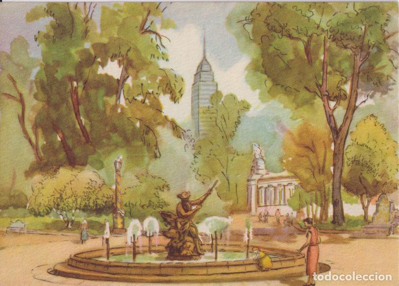 Postales: POSTAL DE LA OBRA DE ENRIQUE GALICIA ALTABA, FUENTE DE NEPTUNO (MEXICO CIUDAD) - ACUARELA &ndash; S/C