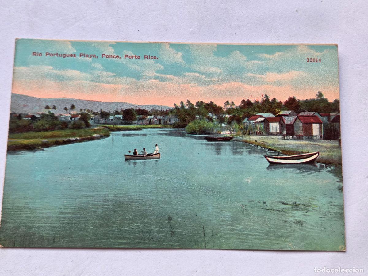 Postales: PUERTO RICO - RIO PORTUGUES PLAYA PONCE 1911 - COLOREADA - BOSSELMAN