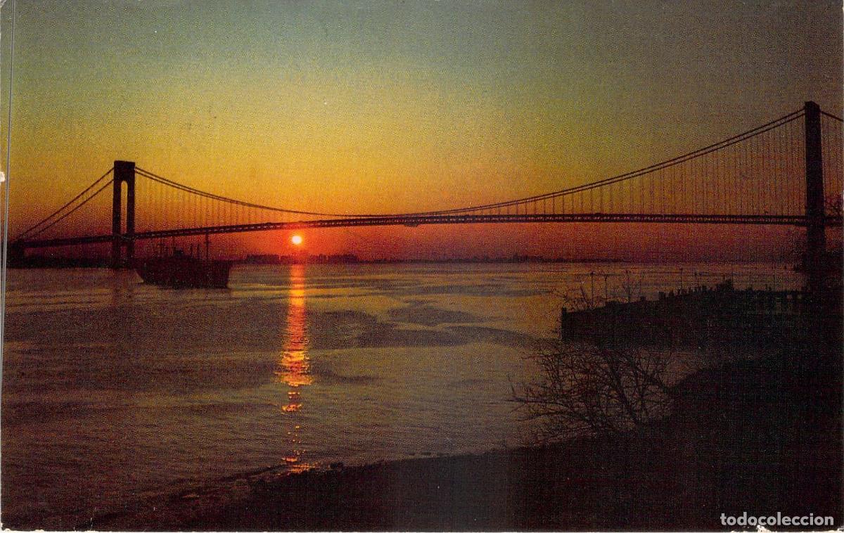 Postales: Postal Puente Verrazano-Narrows al Atardecer, Nueva York