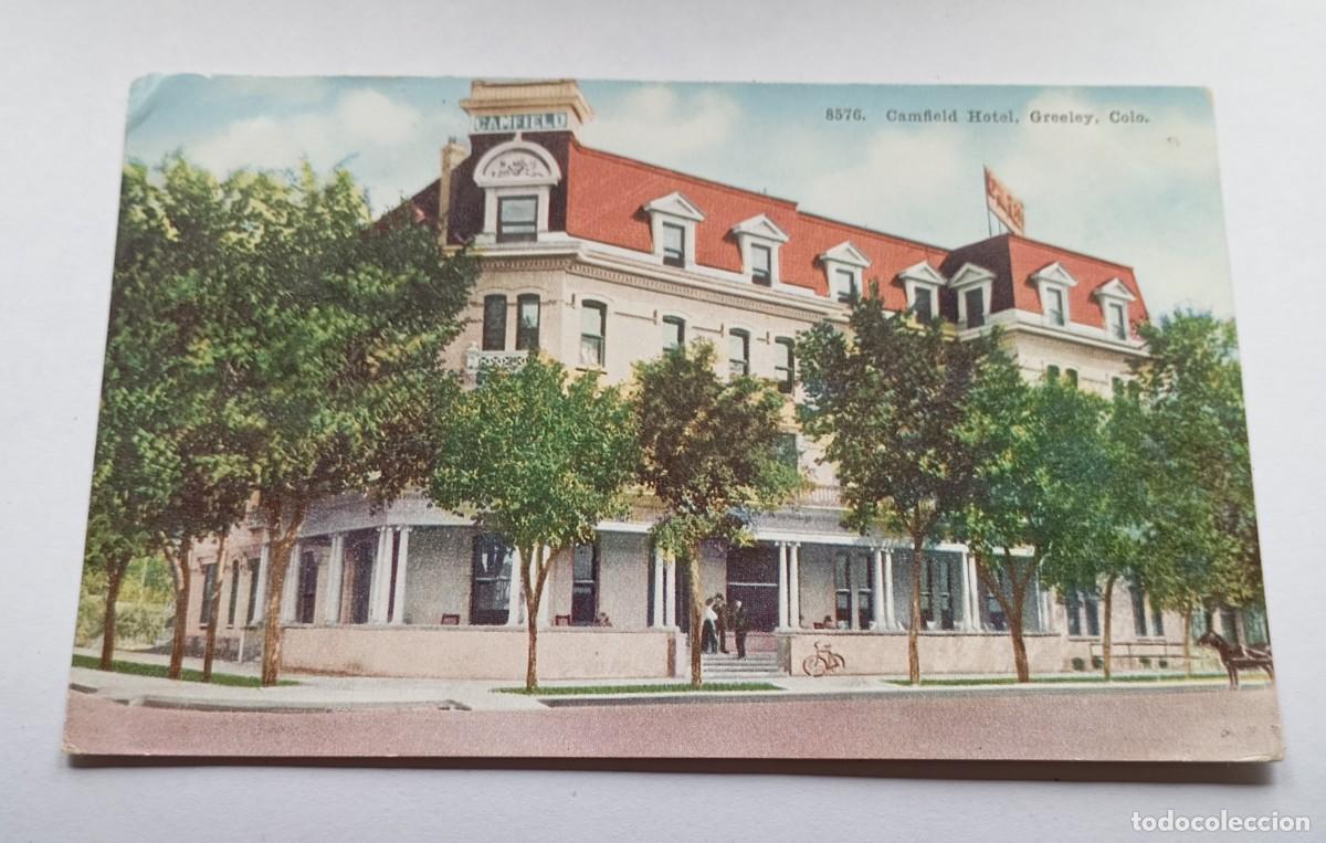 Postales: Postal USA Hotel Camfield Greely Colorado ver dorso sello