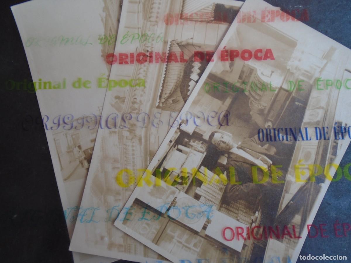 Postales: (PS-80266)LOTE DE 3 FOTOGRAFIAS KIOSCO,PUROS,TABACO,PRENSA,ETC.