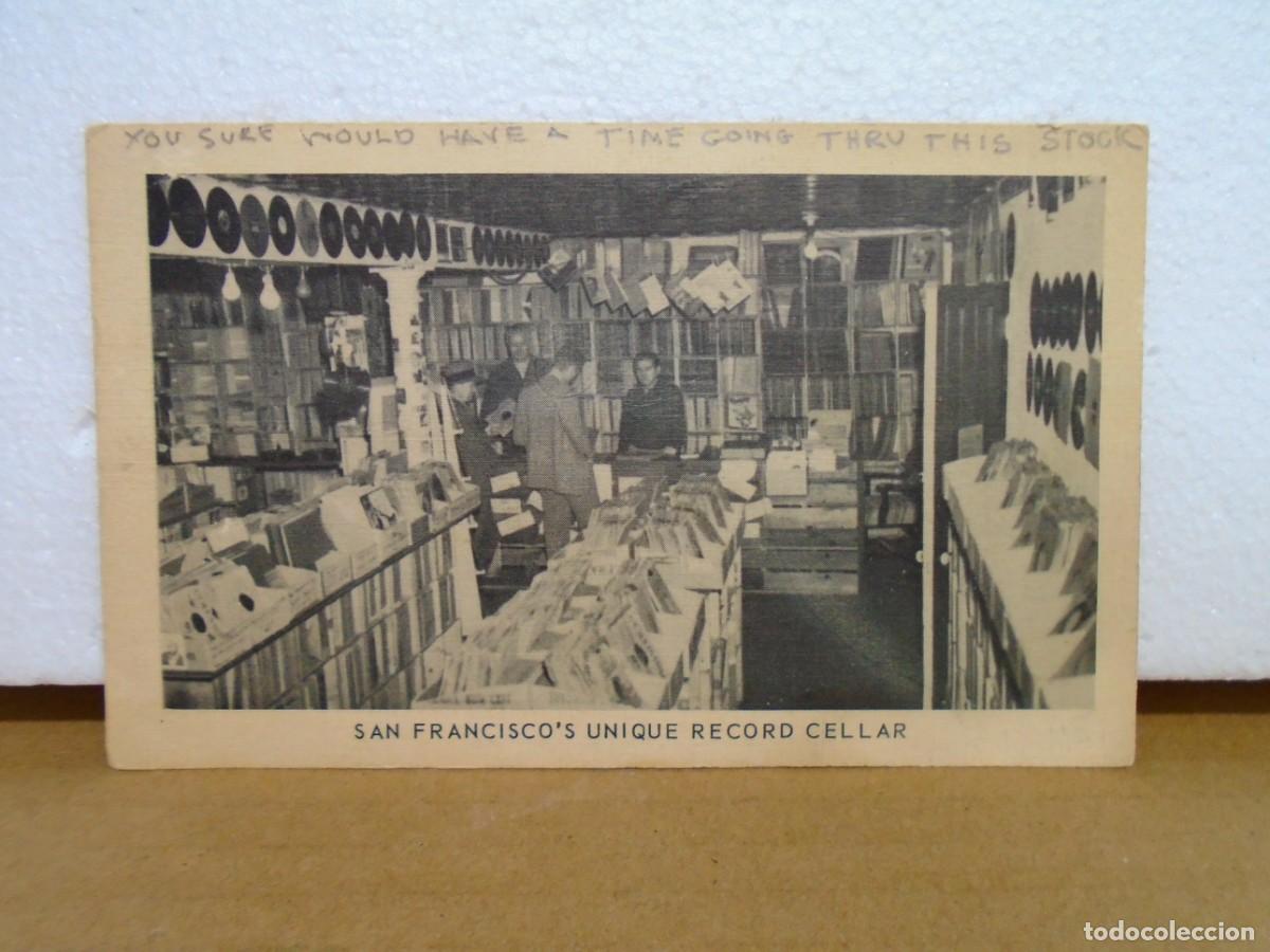 Postales: JACK&acute;S RECORD CELLAR(MITICA TIENDA DE DISCOS EN SAN FRANCISCO-U.S.A.-)POSTAL CIRCULADA 1952.RARA.
