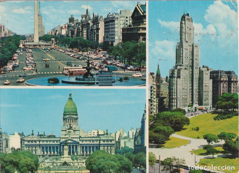 Cartoline: BUENOS AIRES (ARGENTINA) PLAZA CONGRESO, OBLELISCO, EDIFICIO KAVANAGH - CIRCULADA 1969
