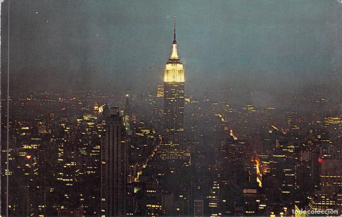 Postales: Postal de Nueva York Vista Nocturna desde el Edificio RCA