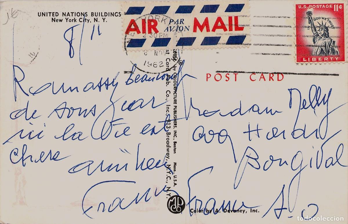 Postales: Postal de los Edificios de las Naciones Unidas en Nueva York - Foto 2