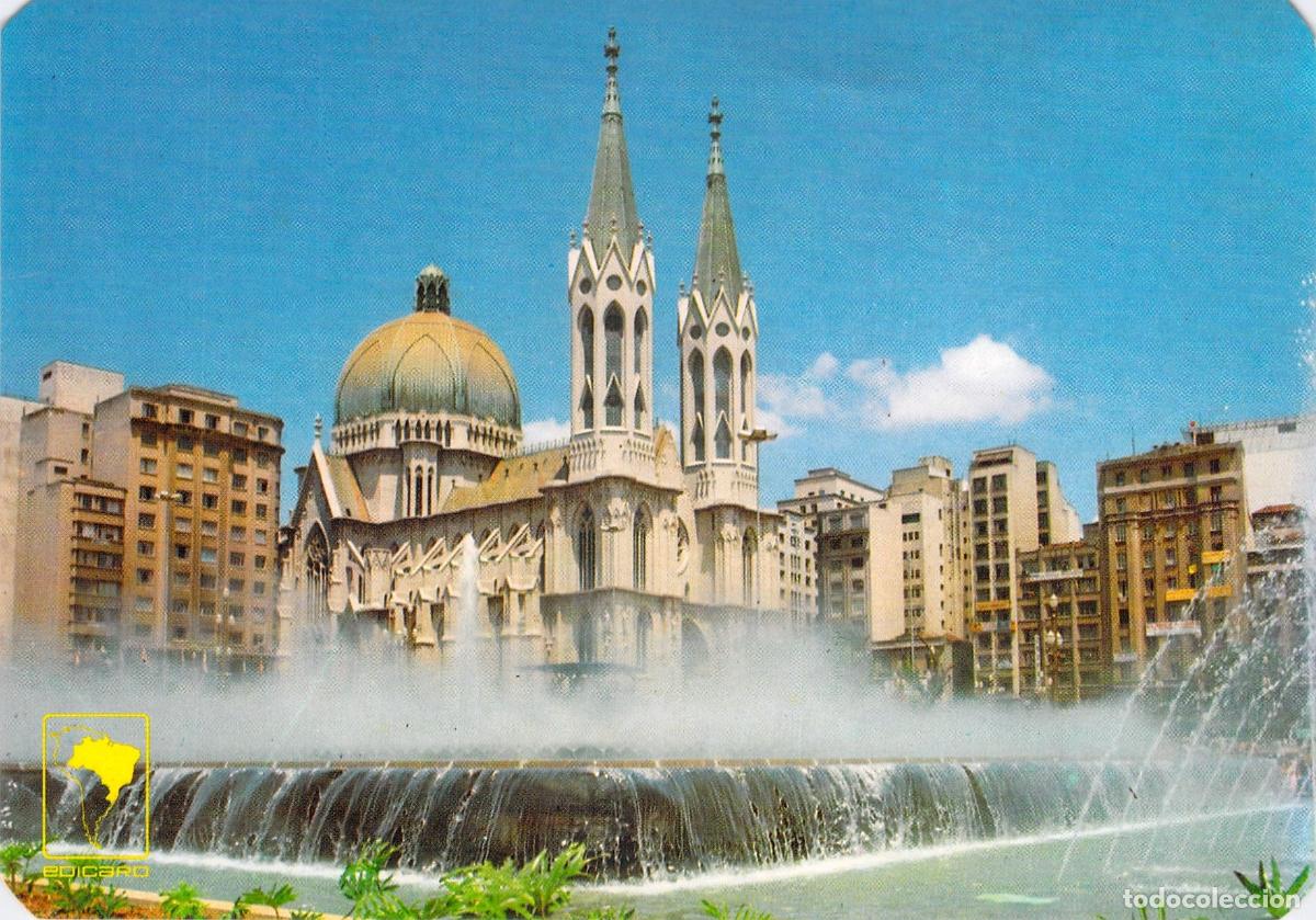 Postales: Postal de la Catedral de la S&eacute; y Plaza da S&eacute; en Sao Paulo, Brasil