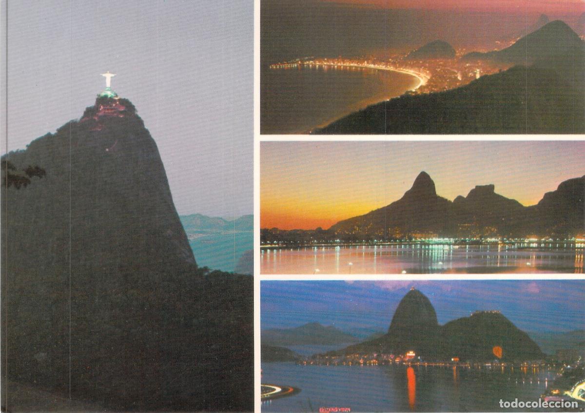 Postales: Postal de Rio de Janeiro, Brasil - Vistas Nocturnas de la Ciudad Maravillosa