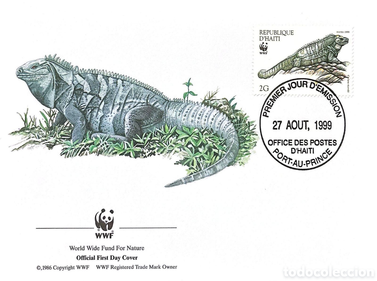 Postales: CA)Haiti &middot; 1999 &middot; Iguana Conservation First Day Cover &mdash; A Haitian official first day cover