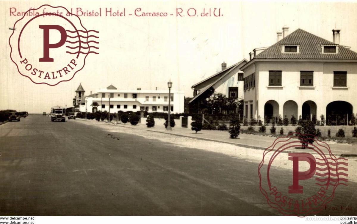 Postkarten: RPPC FOTOPOSTAL RAMBLA FRENTE AL BRISTOL HOTEL CARRASCO R. O DEL U URUGUAY