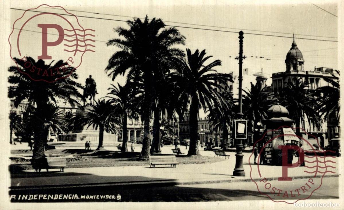 Postales: URUGUAY, MONTEVIDEO. AVENIDA INDEPENDENCIA. RPPC. FOTOGRAFICA