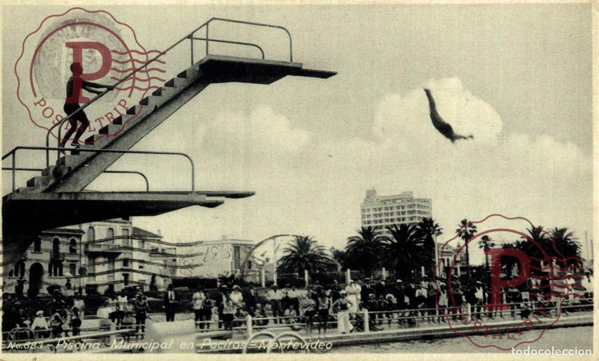 Postales: URUGUAY. MONTEVIDEO. PISCINA MUNICIPAL EN POCITOS.