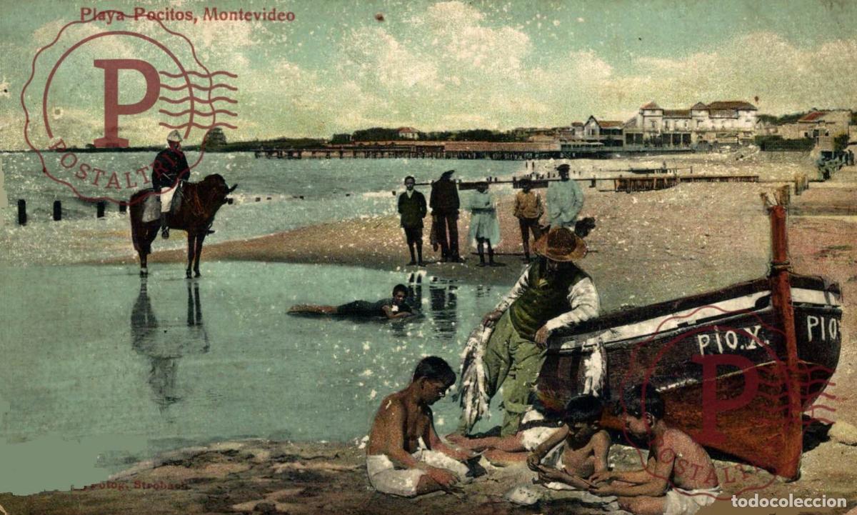 Postales: RARA!! URUGUAY. MONTEVIDEO. POCITOS. PLAYA.