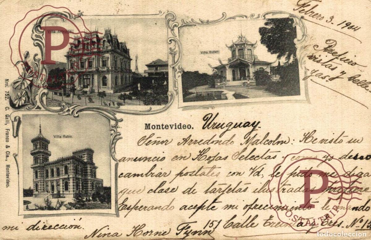 Postales: URUGUAY. MONTEVIDEO. VILLA ARTEAGA, BUTLER Y RUBIO