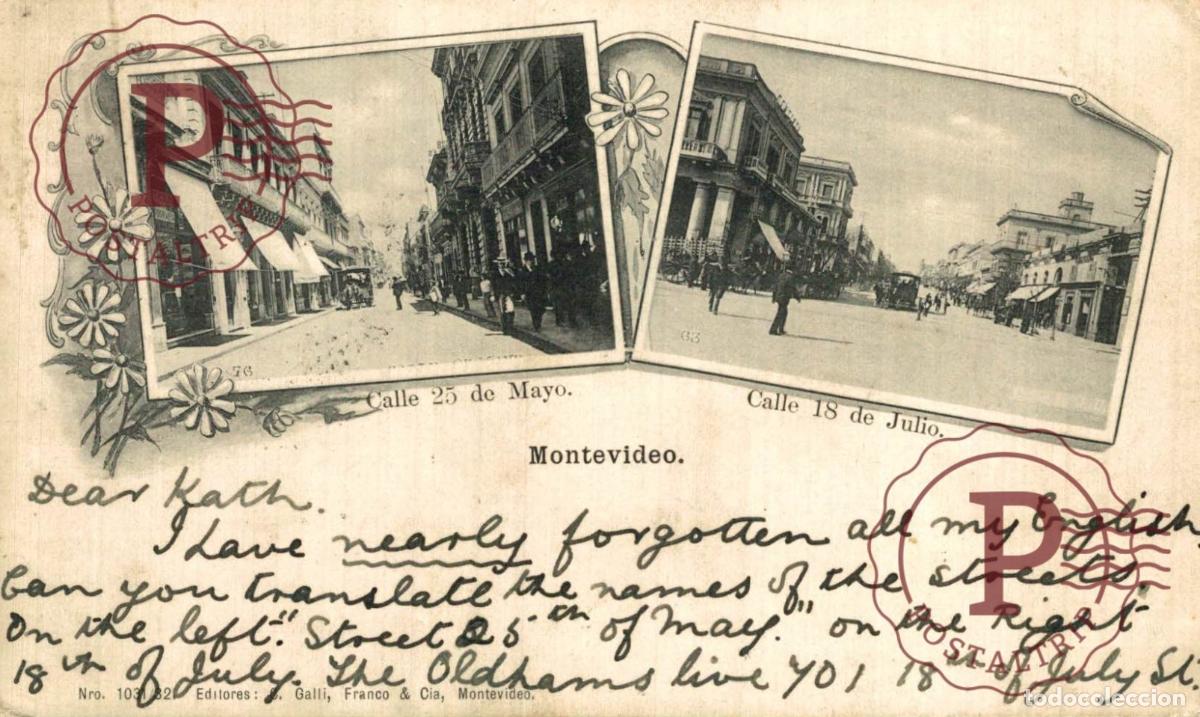 Postales: URUGUAY. MONTEVIDEO CALLE 25 DE MAYO & 18 DE JULIO
