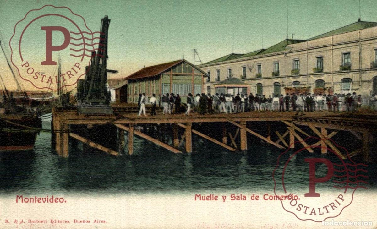 Postales: URUGUAY. MONTEVIDEO. MUELLE Y SALA DE COMERCIO. - Foto 1