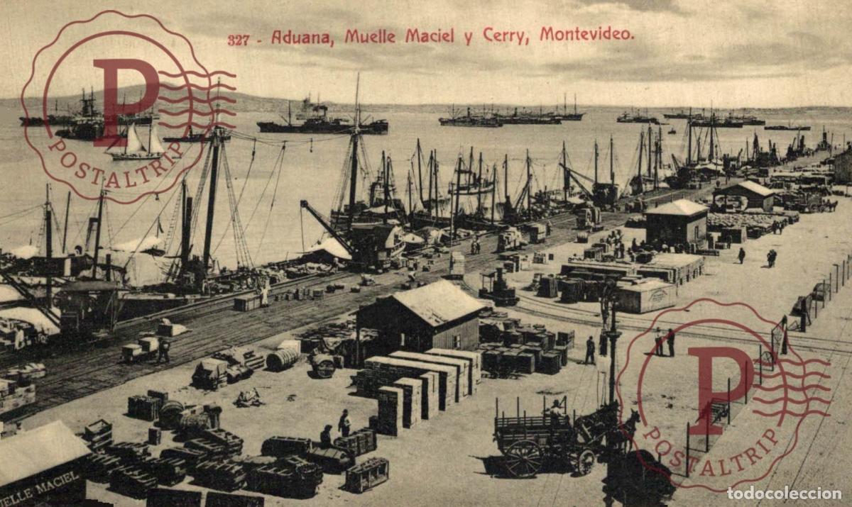 Postales: URUGUAY. MONTEVIDEO. ADUANA MUELLE MACIEL Y CERRY