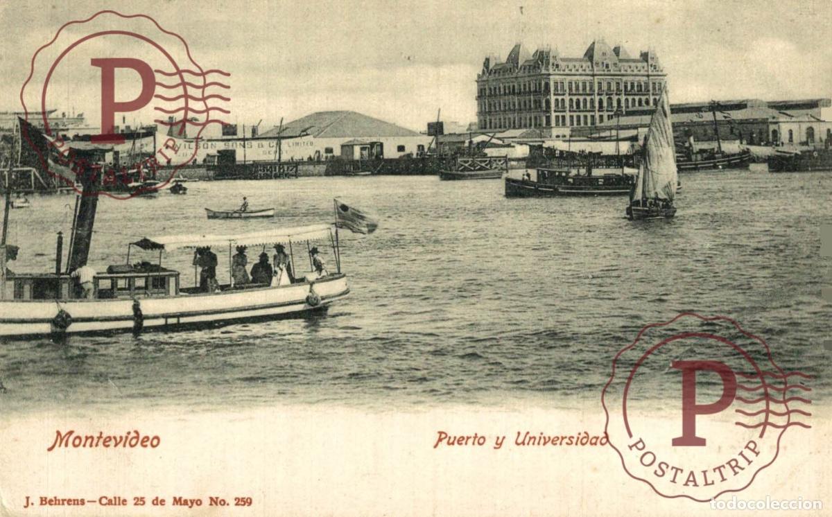Postales: URUGUAY. MONTEVIDEO. PUERTO Y UNIVERSIDAD.
