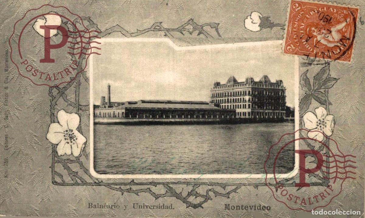 Postales: URUGUAY. MONTEVIDEO. BALNEARIO Y UNIVERSIDAD.