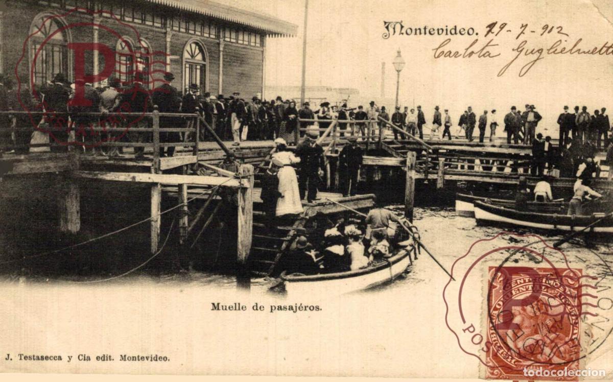Postales: URUGUAY. MONTEVIDEO. MUELLE DE PASAJEROS.
